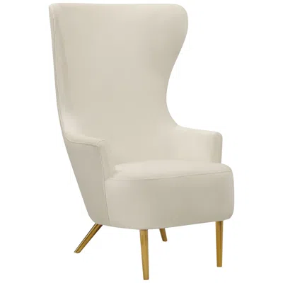 Tov Furniture Tov Julia 30" Wide Cream Velvet Fabric Modern Wingback Chair