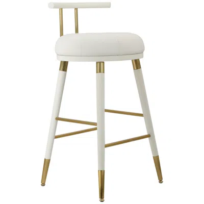 Tov Furniture Tov Juniper 25 1/2" White Vegan Leather Modern Counter Stool