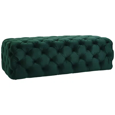 Tov Furniture Tov Kaylee 51 1/4" Wide Modern Jumbo Tufted Green Velvet Ottoman