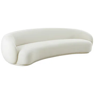 Tov Furniture Tov Kendall 119 3/4" Wide Cream Velvet Fabric Modern Sofa