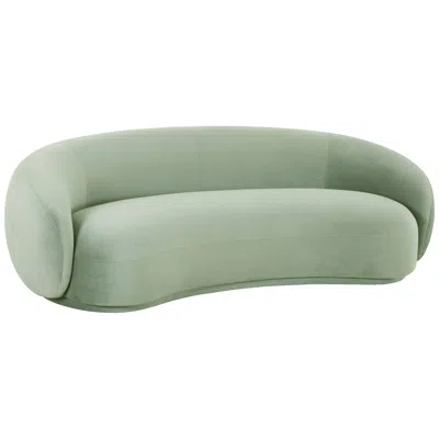 Tov Furniture Tov Kendall 89 3/4" Wide Moss Green Velvet Modern Curved Sofa