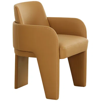 Tov Furniture Tov Leo 23 1/2" Wide Tan Performance Vegan Leather Modern Dining Chair