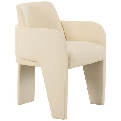 Tov Furniture Tov Leo 23 1/2" Wide White Cream Vegan Leather Modern Dining Chair