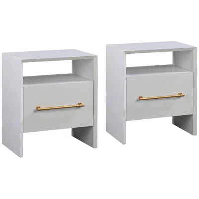 Tov Furniture Tov Libre 23" Wide White Wood 1-drawer 1-shelf Nightstands Set Of 2
