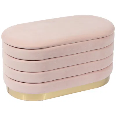 Tov Furniture Tov Lillian 31 1/2" Wide Blush Pink Channel-tufted Storage Bench