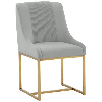 Tov Furniture Tov Lisa 20 1/2" Wide Gray Pleated Velvet Dining Chair