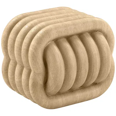 Tov Furniture Tov Love Knot 21" Wide Faux Travertine Modern Concrete Accent Stool