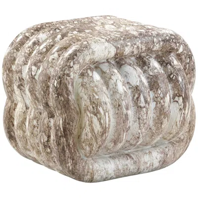 Tov Furniture Tov Love Knot 21" Wide Gray Faux Marble Indoor-outdoor Accent Stool