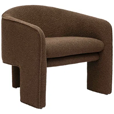 Tov Furniture Tov Marla 30" Wide Chocolate Brown Velvet Boucle Modern Accent Chair