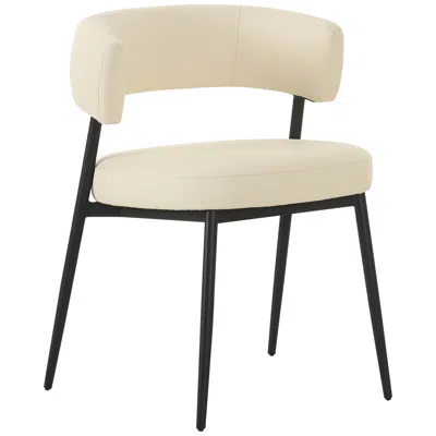 Tov Furniture Tov Maxine 22" Wide Modern Deco Cream Vegan Leather Dining Chair