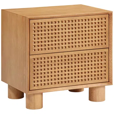 Tov Furniture Tov Miles 22" Wide Natural Wood Modern 2-drawer Nightstand