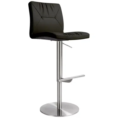 Tov Furniture Tov Paddy 18 1/2" Wide Black Vegan Leather Swivel Adjustable Bar Stool