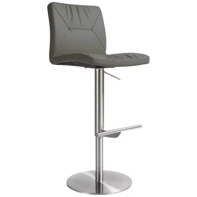 Tov Furniture Tov Paddy Adjustable Height Dark Gray Vegan Leather Modern Swivel Stool