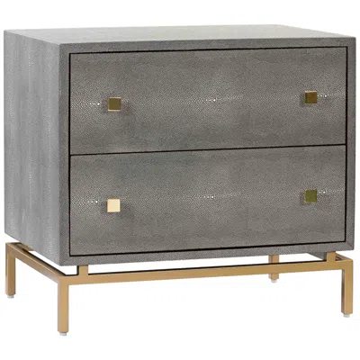 Tov Furniture Tov Pesce Shagreen 25" Wide Textured Gray 2-drawer Nightstand