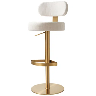 Tov Furniture Tov Primrose 17 1/4" Wide Cream Textured Swivel Adjustable Stool