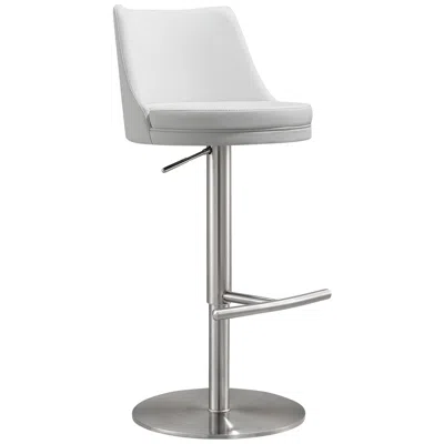 Tov Furniture Tov Reagan 18 1/2" Wide White Vegan Leather Adjustable Bar Stool