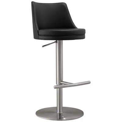 Tov Furniture Tov Reagan Adjustable Height Modern Black Vegan Leather Bar Stool