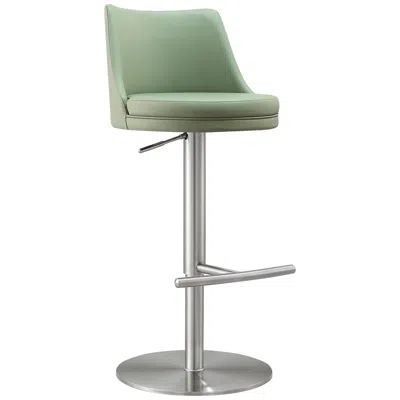 Tov Furniture Tov Reagan Adjustable Height Sea Foam Green Vegan Leather Bar Stool