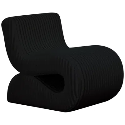 Tov Furniture Tov Senna 22" Wide Black Corduroy Fabric Oversized Modern Accent Chair