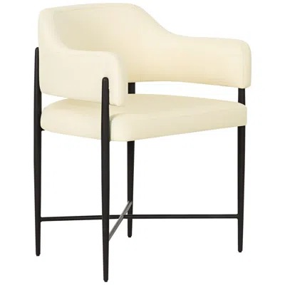 Tov Furniture Tov Sezanne 23 1/2" Wide Cream Performance Vegan Leather Dining Chair