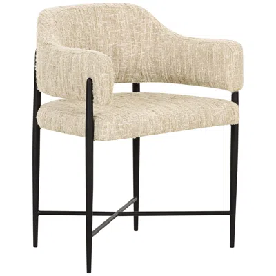 Tov Furniture Tov Sezanne 23 1/2" Wide Cream Textured Boucle Modern Dining Chair