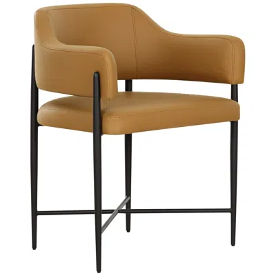 Tov Furniture Tov Sezanne 23 1/2" Wide Tan Vegan Leather Modern Dining Chair