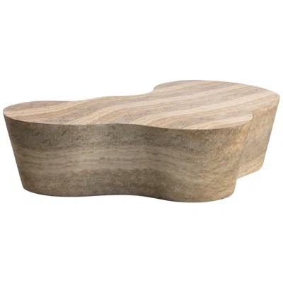 Tov Furniture Tov Slab 59 1/2" Wide Modern Natural Travertine Coffee Table