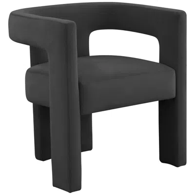 Tov Furniture Tov Sloane 24 1/2" Wide Black Velvet Sculpture Modern Accent Chair