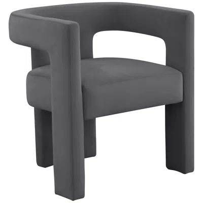Tov Furniture Tov Sloane 24 1/2 Wide Dark Gray Velvet Sculpture Modern Accent Chair
