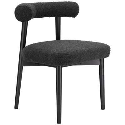 Tov Furniture Tov Spara 23" Wide Black Boucle Fabric Modern Side Chair