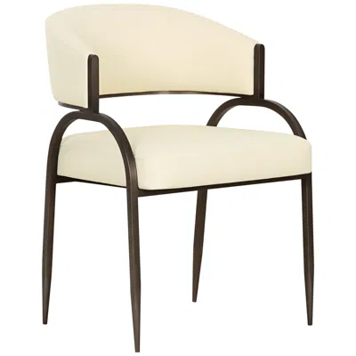 Tov Furniture Tov Tatum 21 1/4" Wide Cream Performance Vegan Leather Dining Chair