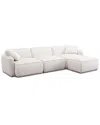 Tov Furniture Travie Performance Corduroy Velvet 4pc Modular Sectional