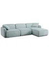 Tov Furniture Travie Performance Corduroy Velvet 4pc Modular Sectional In Blue