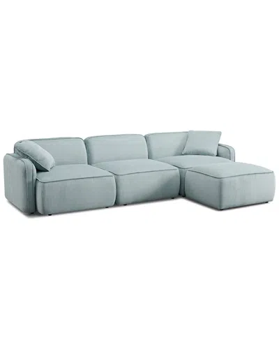 Tov Furniture Travie Performance Corduroy Velvet 4pc Modular Sectional In Blue