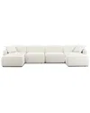 Tov Furniture Travie Performance Corduroy Velvet 6pc Modular U-sectional In Neutral