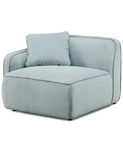 Tov Furniture Travie Performance Corduroy Velvet Laf Corner Chair In Blue