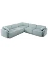Tov Furniture Travie Performance Corduroy Velvet Modular L-sectional In Blue