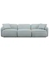 Tov Furniture Travie Performance Corduroy Velvet Modular Sofa In Blue
