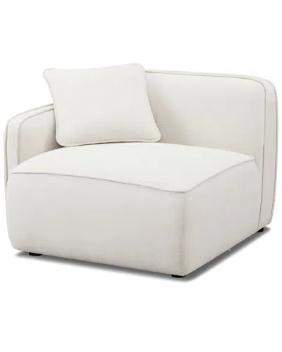 Tov Furniture Travie Upcycled Linen Laf Corner Chair In White