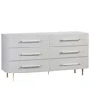 Tov Trident White 6 Drawer Dresser In White