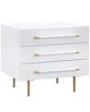 Tov Trident White Nightstand In White