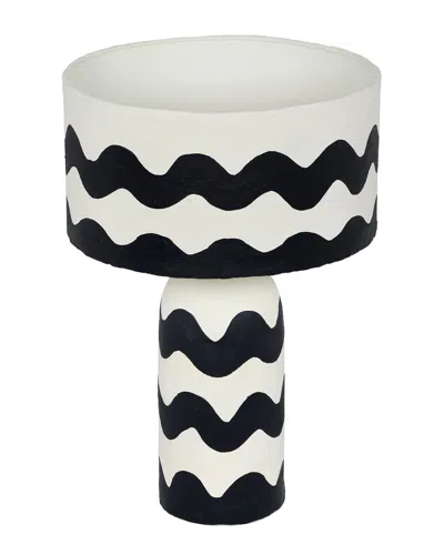 Tov Furniture Tropea Waves Papier Mache Table Lamp In Black