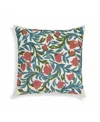 Tov Furniture Tulip Embroidered Floral Wool 20 Inch Square Accent Cushion In Multi