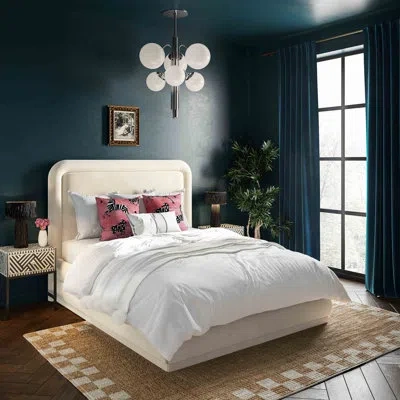 Tov Furniture Upholstered Platform Bed In White
