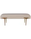 Tov White Waived Velvet Bench