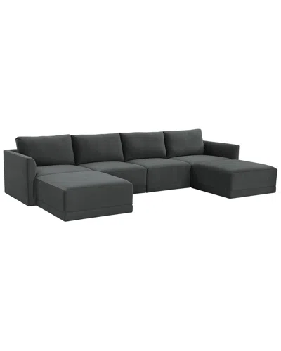 Tov Furniture Willow Modular U-sectional In Charcoal