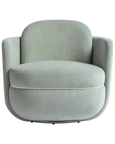 Tov Furniture Wolfie Velvet Swivel Chair In Green