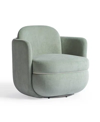 Tov Furniture Wolfie Velvet Swivel Chair In Green