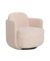 Tov Furniture Wolfie Light Blush Velvet Swivel Chair In Pink