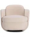 Tov Furniture Wolfie Light Blush Velvet Swivel Chair In Pink